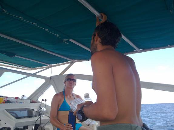 Tripulação do barco de Mergulho no Rhone